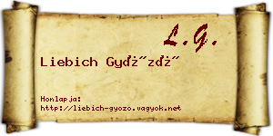 Liebich Győző névjegykártya